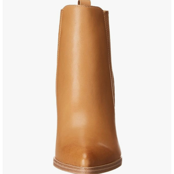 NWOT Marc Fisher Alva Leather Ankle Bootie 8.5 Tan Cognac Women's Western Heel - Picture 5 of 9